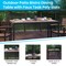 Merrick Lane Chara 5 Piece Outdoor Synthetic Teak Poly Slat Table & Chairs Set - Steel Framed Table with Umbrella Hole & 4 Club Chairs